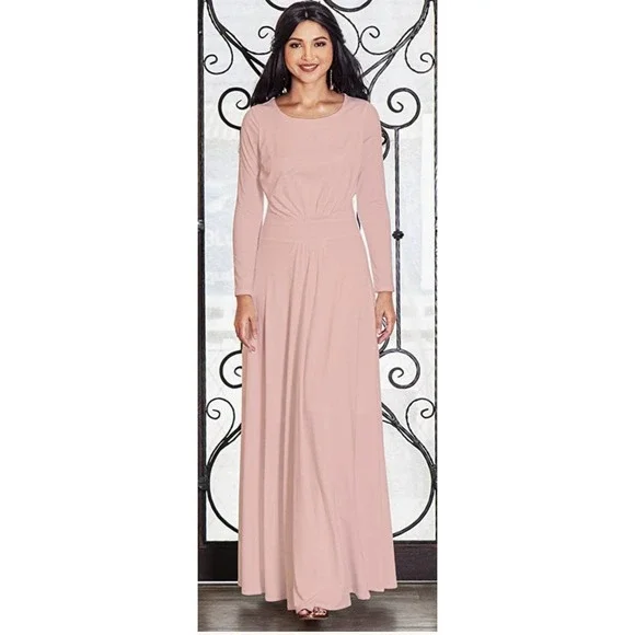 Koh Koh Dresses | Koh Koh Womens Long Sleeve Flowy Empire Waist Party Gown | Color: Pink | Size: M | Cmarotz's Closet